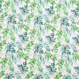 Chinese Grass Linen Feel Printed Ramie Cotton Dressmaking Fabric - Green Leaves