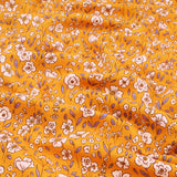 Chinese Grass Linen Feel Printed Ramie Cotton Dressmaking Fabric - Mustard Meadow