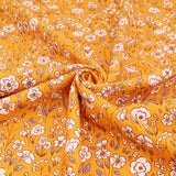 Chinese Grass Linen Feel Printed Ramie Cotton Dressmaking Fabric - Mustard Meadow