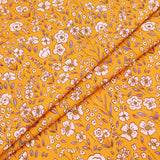 Chinese Grass Linen Feel Printed Ramie Cotton Dressmaking Fabric - Mustard Meadow