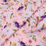 Chinese Grass Linen Feel Printed Ramie Cotton Dressmaking Fabric - Pink Garden