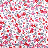 Chinese Grass Linen Feel Printed Ramie Cotton Dressmaking Fabric - Pink Red Flowers