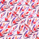 Chinese Grass Linen Feel Printed Ramie Cotton Dressmaking Fabric - Red Tulips