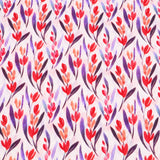 Chinese Grass Linen Feel Printed Ramie Cotton Dressmaking Fabric - Red Tulips