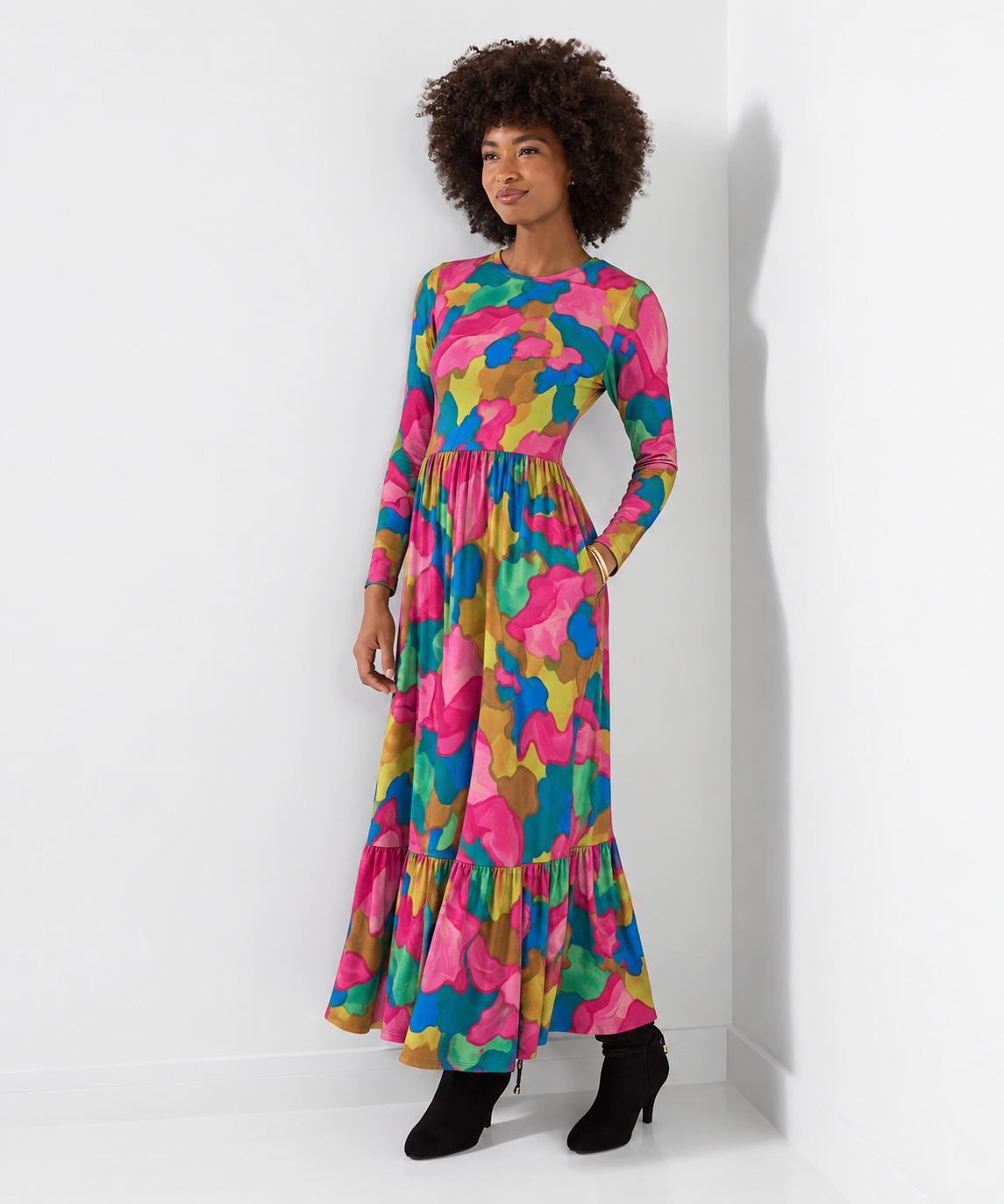 Clara Deadstock Printed ITY Stretch Jersey Knit Fabric - Bright Abstract
