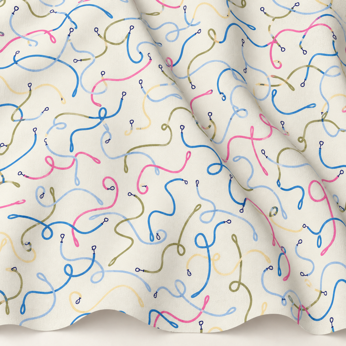 Cloud9 Playful Dogs Organic Cotton Quilting Fabric - Playful Leashes