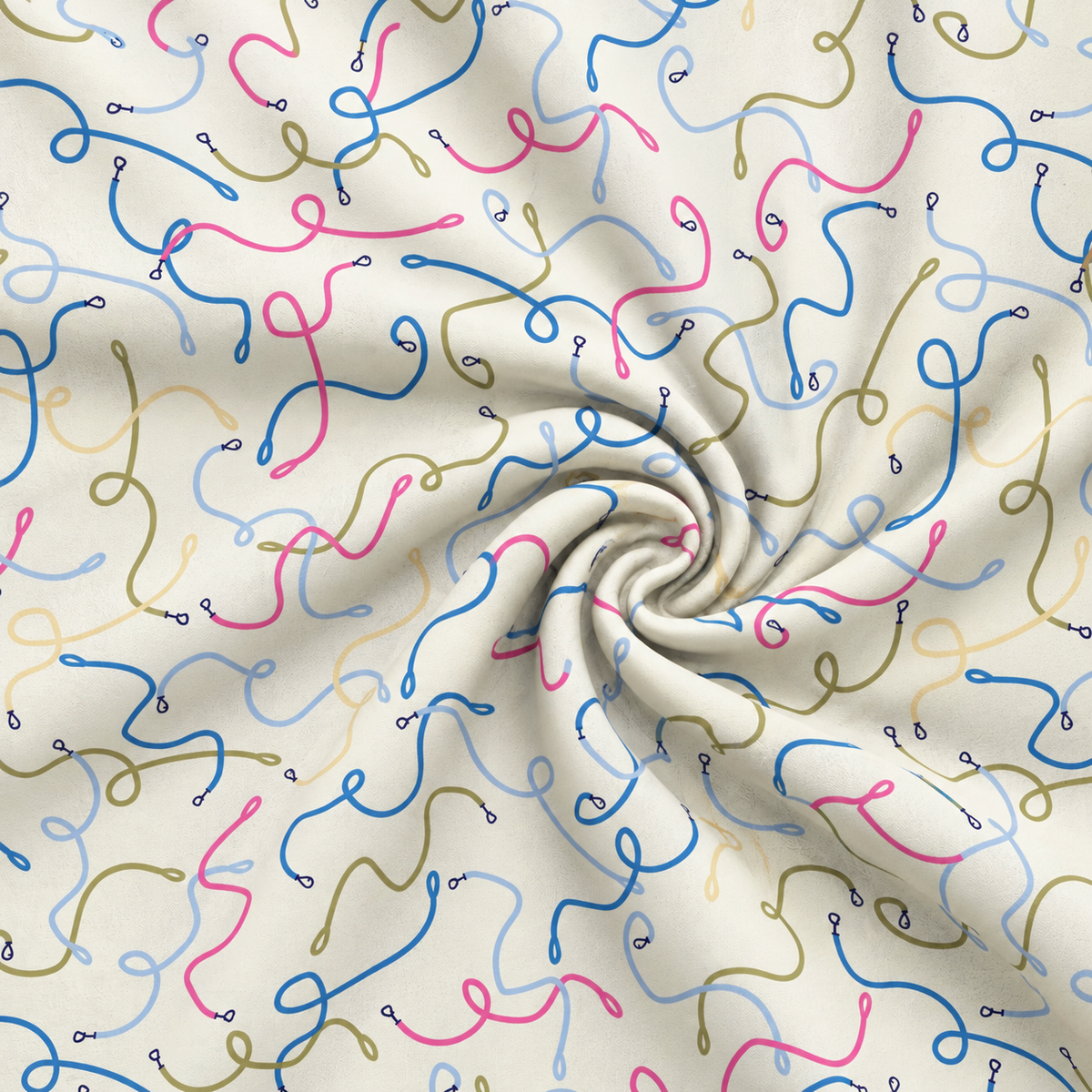 Cloud9 Playful Dogs Organic Cotton Quilting Fabric - Playful Leashes