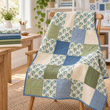 Cloud9 Summer Garden Organic Cotton Quilting Fabric - Heritage Garden Blue