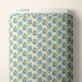 Cloud9 Summer Garden Organic Cotton Quilting Fabric - Heritage Garden Blue