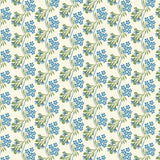Cloud9 Summer Garden Organic Cotton Quilting Fabric - Heritage Garden Blue