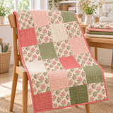 Cloud9 Summer Garden Organic Cotton Quilting Fabric - Heritage Garden Red