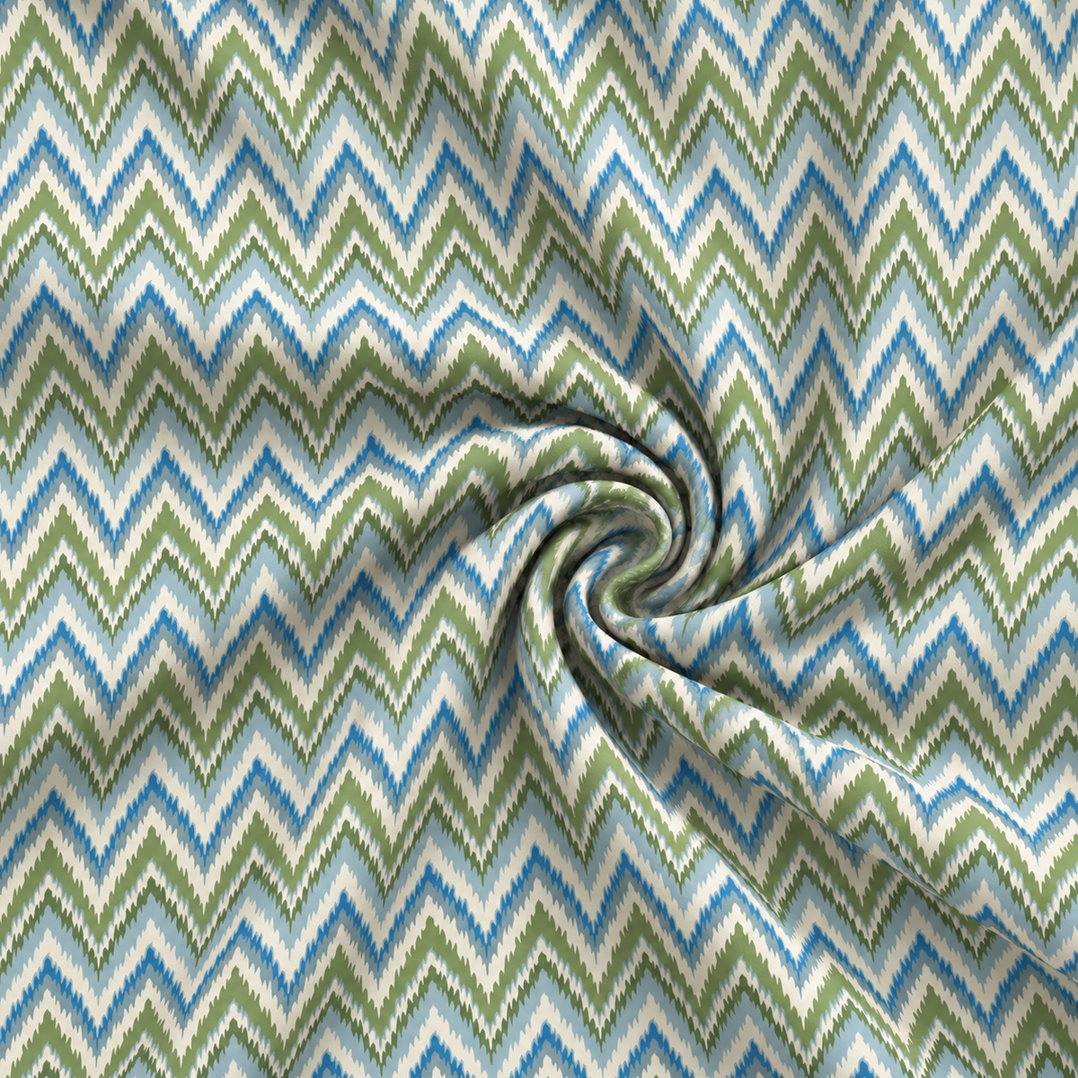 Cloud9 Summer Garden Organic Cotton Quilting Fabric - Vintage Flames Blue
