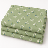 Cloud9 Summer Garden Organic Cotton Quilting Fabric - Whimsey Keepsake Green