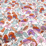 Printed Coated Cotton Water Repellent Tablecloth Fabric - Birds & Flowers