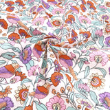 Printed Coated Cotton Water Repellent Tablecloth Fabric - Birds & Flowers