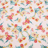 Printed Coated Cotton Water Repellent Tablecloth Fabric - Pretty Flowers on White