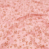 Printed Coated Cotton Water Repellent Tablecloth Fabric - Small Flowers on Pink