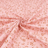 Printed Coated Cotton Water Repellent Tablecloth Fabric - Small Flowers on Pink