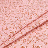 Printed Coated Cotton Water Repellent Tablecloth Fabric - Small Flowers on Pink
