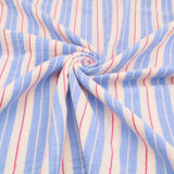 Colette Yarn Dyed Cotton Double Gauze Stripes Crinkle Dressmaking Fabric
 - Blue