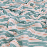 Colette Yarn Dyed Cotton Double Gauze Stripes Crinkle Dressmaking Fabric
 - Green