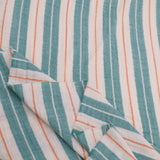 Colette Yarn Dyed Cotton Double Gauze Stripes Crinkle Dressmaking Fabric
 - Green