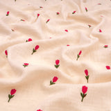 Colette Yarn Dyed Cotton Double Gauze Crinkle Dressmaking Fabric - Red Flowers