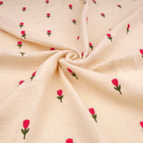 Colette Yarn Dyed Cotton Double Gauze Crinkle Dressmaking Fabric - Red Flowers