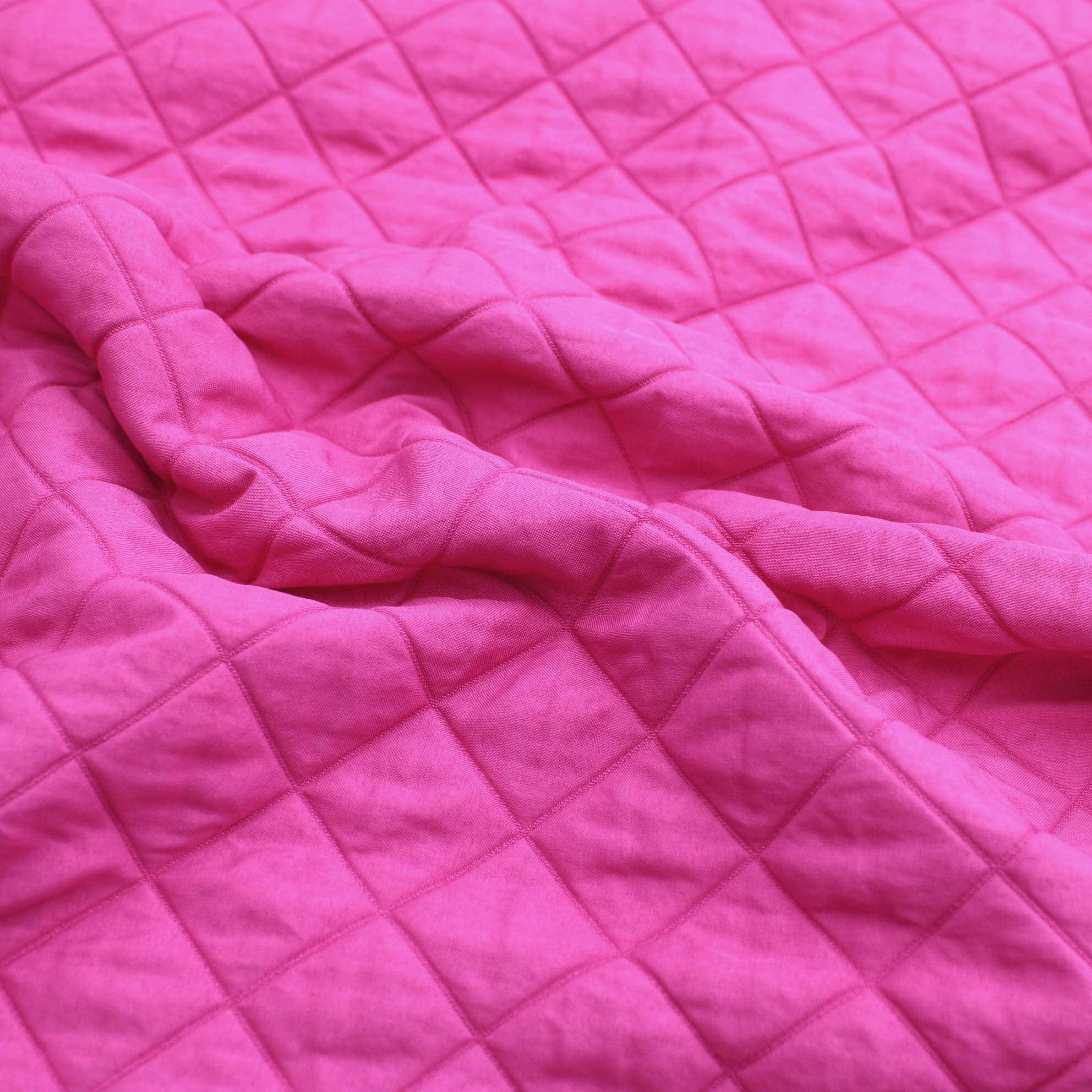 Magenta Diamond Pattern Coloured Diamond Stitched Quilted Stepped Coating Fabric - Magenta ...
