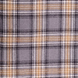 Cosy Thick Brushed Cotton Blend Tartan Plaid Jacketing & Coating Fabric - Large Grey & Brown