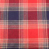 Cosy Thick Brushed Cotton Blend Tartan Plaid Jacketing & Coating Fabric - Large Red & Navy