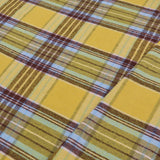 Cosy Thick Brushed Cotton Blend Tartan Plaid Jacketing & Coating Fabric - Large Yellow & Blue