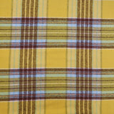 Cosy Thick Brushed Cotton Blend Tartan Plaid Jacketing & Coating Fabric - Large Yellow & Blue