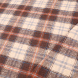 Cosy Thick Brushed Cotton Blend Tartan Plaid Jacketing & Coating Fabric - Small Beige & Brown
