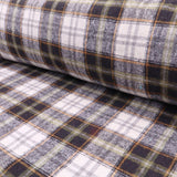 Cosy Thick Brushed Cotton Blend Tartan Plaid Jacketing & Coating Fabric - Small Black & White