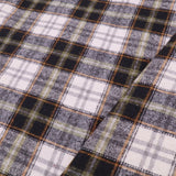 Cosy Thick Brushed Cotton Blend Tartan Plaid Jacketing & Coating Fabric - Small Black & White