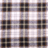 Cosy Thick Brushed Cotton Blend Tartan Plaid Jacketing & Coating Fabric - Small Black & White