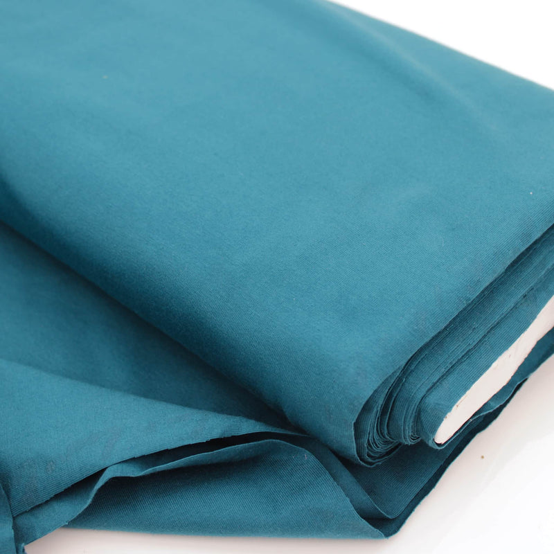 Cotton Jersey Plain/Solid OEKO-TEX Stretch Fabric Material Petrol