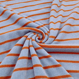 Cotton TerryCloth Towelling Yarn Dyed Stripes Absorbent Fabric  - Blue & Brown