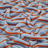 Cotton TerryCloth Towelling Yarn Dyed Stripes Absorbent Fabric  - Blue & Brown