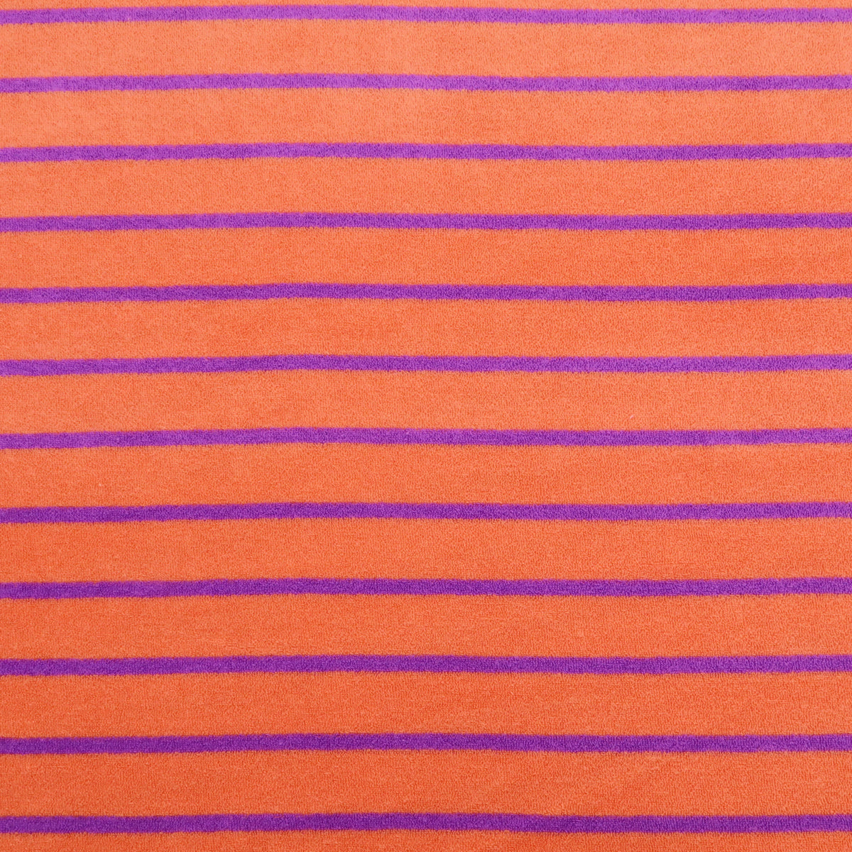 Cotton TerryCloth Towelling Yarn Dyed Stripes Absorbent Fabric  - Orange & Purple
