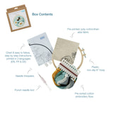 Craft Punch Needle Kit - Beginner Embroidery Floss Set with 6" Hoop - Bee & Flowers