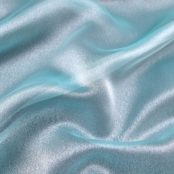 Crystal Glitter Sheer Organza - Aqua