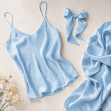 Mulberry Pure 100% Silk 22 Momme Luxury Bridal Fabric - Sky Blue