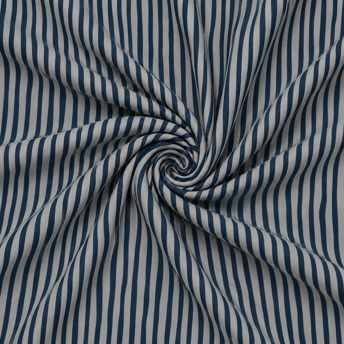 Mandy Printed Polyester Dressmaking Fabric - Navy Stripes