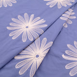 Daisy Cotton Embroidery Dressmaking Fabric - Cornflower Blue