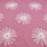 Daisy Cotton Embroidery Dressmaking Fabric - Mauve