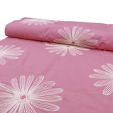 Daisy Cotton Embroidery Dressmaking Fabric - Mauve