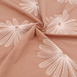 Daisy Cotton Embroidery Dressmaking Fabric - Spice