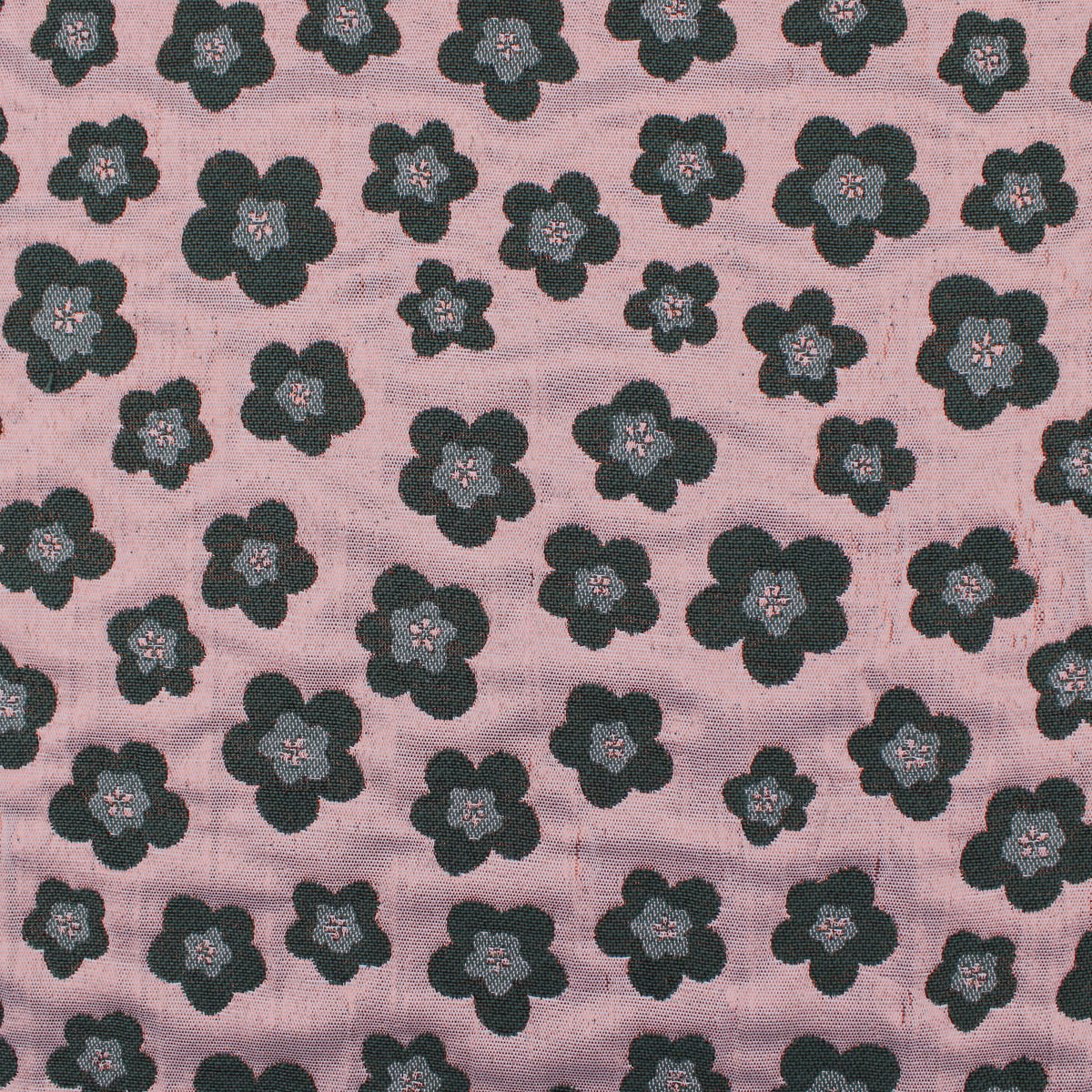 Daisy Embossed Jacquard Dressmaking Occasion Fabric - Daisy Flowers on Pink